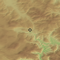 Shaded relief of the 52 km around Prozor, drawn from the GMTED2010 grid