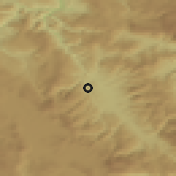 Shaded relief of the 52 km around Prusac, drawn from the GMTED2010 grid