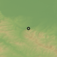 Shaded relief of the 52 km around Bosanska Bijela, drawn from the GMTED2010 grid
