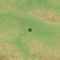 Shaded relief of the 52 km around Rakelići, drawn from the GMTED2010 grid