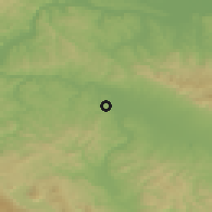 Shaded relief of the 52 km around Rakovčani, drawn from the GMTED2010 grid