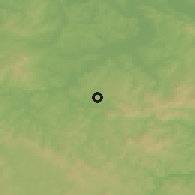 Shaded relief of the 51 km around Bosanska Bojna, drawn from the GMTED2010 grid