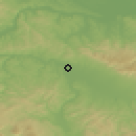 Shaded relief of the 52 km around Raskovac, drawn from the GMTED2010 grid