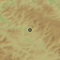 Shaded relief of the 52 km around Ričica, drawn from the GMTED2010 grid
