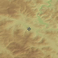 Shaded relief of the 52 km around Rijeka, drawn from the GMTED2010 grid