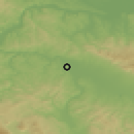 Shaded relief of the 52 km around Rizvanovići, drawn from the GMTED2010 grid
