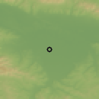 Shaded relief of the 51 km around Rovine, drawn from the GMTED2010 grid
