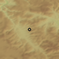 Shaded relief of the 52 km around Rovna, drawn from the GMTED2010 grid
