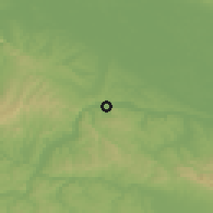 Shaded relief of the 51 km around Bosanska Kostajnica, drawn from the GMTED2010 grid
