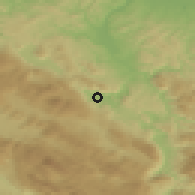 Shaded relief of the 52 km around Sanica, drawn from the GMTED2010 grid