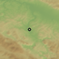 Shaded relief of the 52 km around Sanski Most, drawn from the GMTED2010 grid