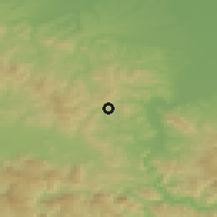 Shaded relief of the 52 km around Sapna, drawn from the GMTED2010 grid