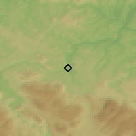 Shaded relief of the 52 km around Bosanska Krupa, drawn from the GMTED2010 grid