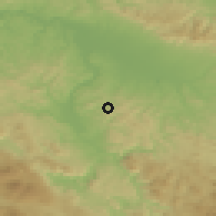 Shaded relief of the 52 km around Sasina, drawn from the GMTED2010 grid