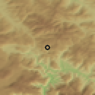 Shaded relief of the 52 km around Šćipe, drawn from the GMTED2010 grid