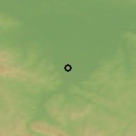 Shaded relief of the 52 km around Bosanski Aleksandrovac, drawn from the GMTED2010 grid