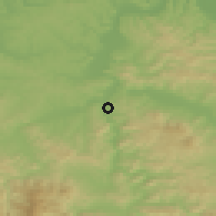 Shaded relief of the 52 km around Ševarlije, drawn from the GMTED2010 grid