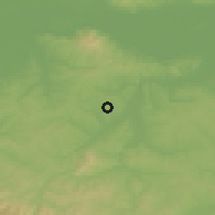 Shaded relief of the 52 km around Šibovska, drawn from the GMTED2010 grid