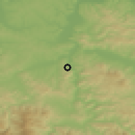 Shaded relief of the 52 km around Šije, drawn from the GMTED2010 grid