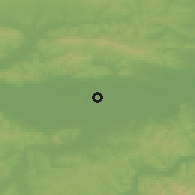 Shaded relief of the 51 km around Sijekovac, drawn from the GMTED2010 grid