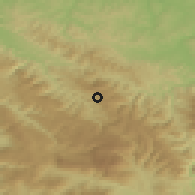 Shaded relief of the 52 km around Šiprage, drawn from the GMTED2010 grid