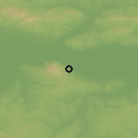 Shaded relief of the 51 km around Bosanski Kobaš, drawn from the GMTED2010 grid