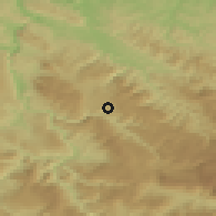 Shaded relief of the 52 km around Skender Vakuf, drawn from the GMTED2010 grid