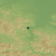 Shaded relief of the 52 km around Skočić, drawn from the GMTED2010 grid