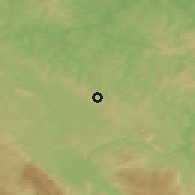 Shaded relief of the 52 km around Skokovi, drawn from the GMTED2010 grid
