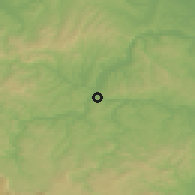 Shaded relief of the 52 km around Bosanski Novi, drawn from the GMTED2010 grid