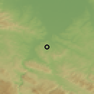 Shaded relief of the 52 km around Slatina, drawn from the GMTED2010 grid