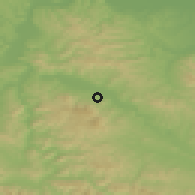 Shaded relief of the 52 km around Sočkovac, drawn from the GMTED2010 grid
