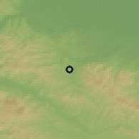 Shaded relief of the 52 km around Špionica Srednja, drawn from the GMTED2010 grid