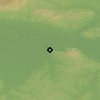 Shaded relief of the 51 km around Srbac, drawn from the GMTED2010 grid