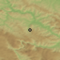 Shaded relief of the 52 km around Srebrenica, drawn from the GMTED2010 grid