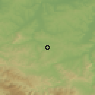 Shaded relief of the 52 km around Stanari, drawn from the GMTED2010 grid