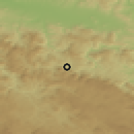 Shaded relief of the 52 km around Starić, drawn from the GMTED2010 grid