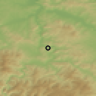 Shaded relief of the 52 km around Bradići, drawn from the GMTED2010 grid