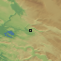 Shaded relief of the 52 km around Stolac, drawn from the GMTED2010 grid