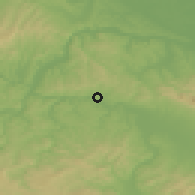 Shaded relief of the 52 km around Svodna, drawn from the GMTED2010 grid