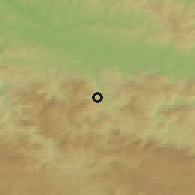 Shaded relief of the 52 km around Tarevo, drawn from the GMTED2010 grid