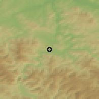 Shaded relief of the 52 km around Tatarbudžak, drawn from the GMTED2010 grid