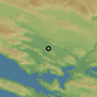 Shaded relief of the 52 km around Teskera, drawn from the GMTED2010 grid