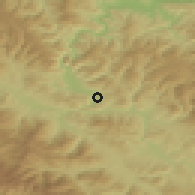 Shaded relief of the 52 km around Tišina, drawn from the GMTED2010 grid
