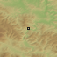 Shaded relief of the 52 km around Topčić Polje, drawn from the GMTED2010 grid
