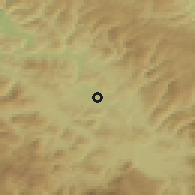 Shaded relief of the 52 km around Topuzovo Polje, drawn from the GMTED2010 grid