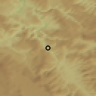 Shaded relief of the 52 km around Torlakovac, drawn from the GMTED2010 grid