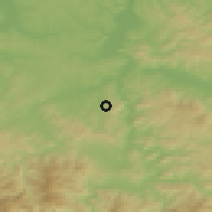 Shaded relief of the 52 km around Trepče, drawn from the GMTED2010 grid