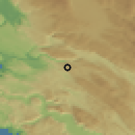 Shaded relief of the 52 km around Treštenica, drawn from the GMTED2010 grid
