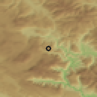 Shaded relief of the 52 km around Trn, drawn from the GMTED2010 grid